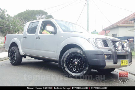 17x9.0 Ballistic Ravage Flat Black on NISSAN NAVARA D40 