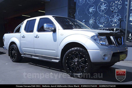 20x9.0 Ballistic Anvil Millworks on NISSAN NAVARA D40 