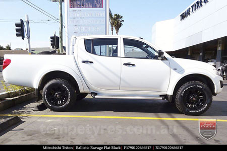 17x9.0 Ballistic Ravage Flat Black on MITSUBISHI TRITON