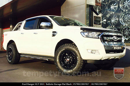 17x9.0 Ballistic Ravage Flat Black on FORD RANGER 