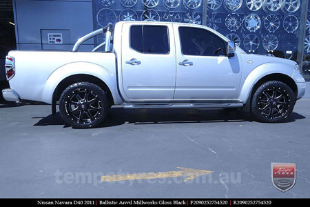 20x9.0 Ballistic Anvil Millworks on NISSAN NAVARA D40 