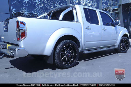 20x9.0 Ballistic Anvil Millworks on NISSAN NAVARA D40 