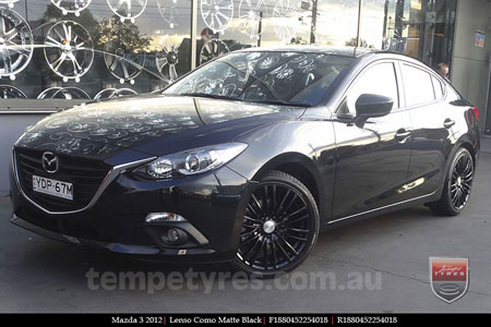 18x8.0 Lenso Como Black on MAZDA 3