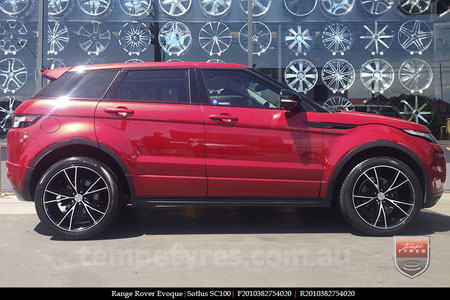 20x8.5 20x10 Sothis SC100 BFM on RANGE ROVER EVOQUE