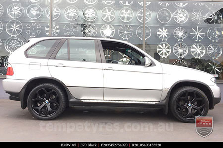 20x9.5 20x10.5 E70 4.8L Black on BMW X5