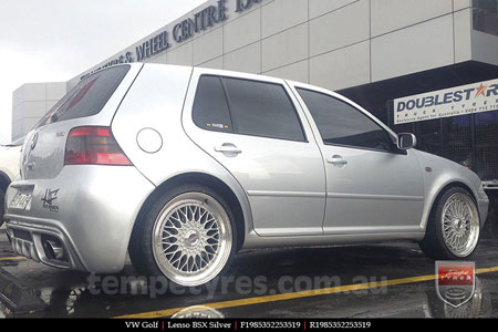 19x8.5 Lenso BSX Silver on VW GOLF