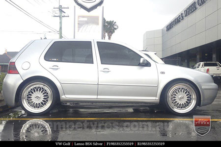 19x8.5 Lenso BSX Silver on VW GOLF