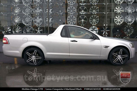 20x8.5 20x9.5 Lenso Conquista 4 CQ4 on HOLDEN OMEGA UTE