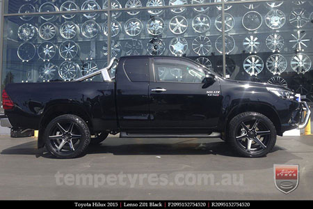 20x9.5 Lenso Z01 Black on TOYOTA HILUX