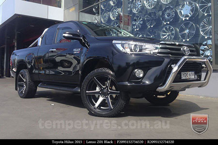 20x9.5 Lenso Z01 Black on TOYOTA HILUX