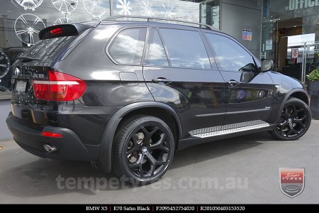 20x9.5 20x10.5 E70 4.8L Black on BMW X5