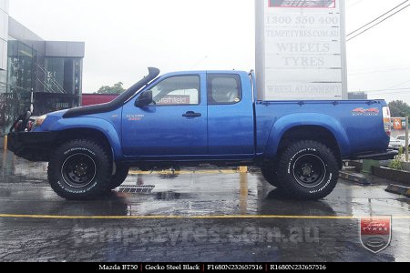 16x8.0 Gecko Steel Black on MAZDA BT50