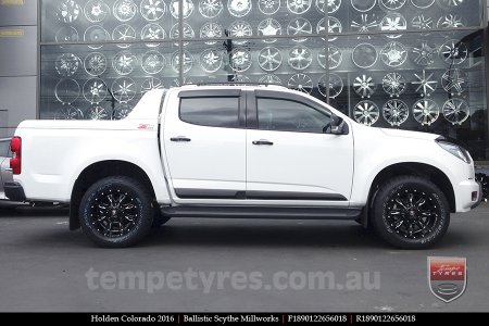 18x9.0 Ballistic Scythe Millworks on HOLDEN COLORADO