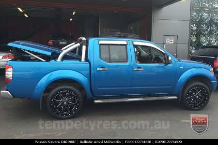 20x9.0 Ballistic Anvil Millworks on NISSAN NAVARA D40