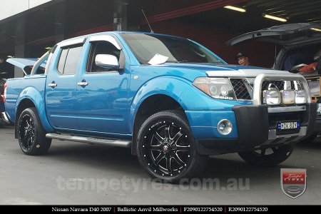 20x9.0 Ballistic Anvil Millworks on NISSAN NAVARA D40