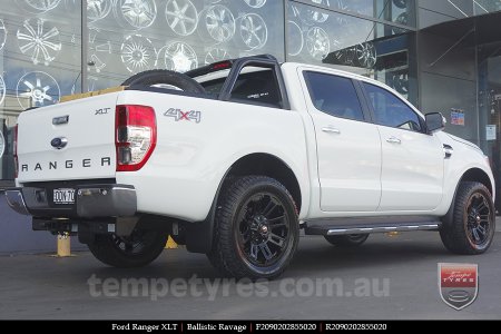 20x9.0 Ballistic Ravage Flat Black on FORD RANGER 