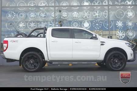 20x9.0 Ballistic Ravage Flat Black on FORD RANGER 