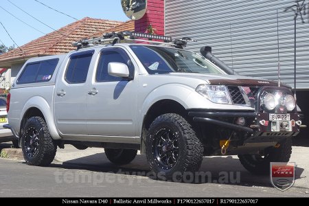 17x9.0 Ballistic Anvil Millworks on NISSAN NAVARA D40 