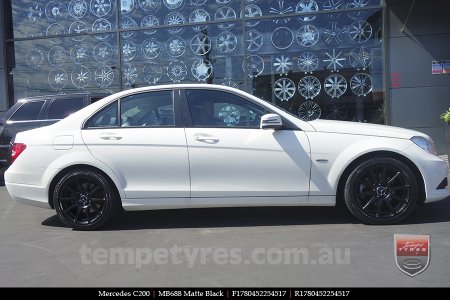 17x8.0 MB688 Matte Black on MERCEDES C-Class