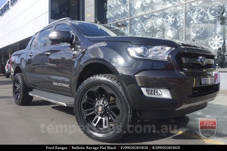 20x9.0 Ballistic Ravage Flat Black on FORD RANGER 