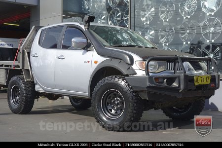 16x8.0 Gecko Steel Black on MITSUBISHI TRITON