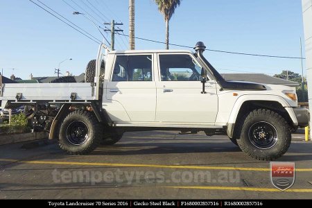 16x8.0 Gecko Steel Black on TOYOTA LANDCRUISER 70 SERIES