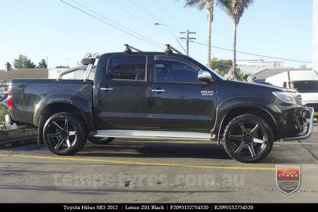 20x9.5 Lenso Z01 Black on TOYOTA HILUX SR5