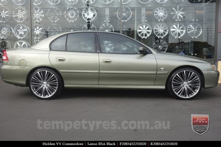 20X8.5 Lenso ESA Black on HOLDEN COMMODORE VY