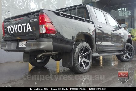 20x9.5 Lenso Z01 Black on TOYOTA HILUX