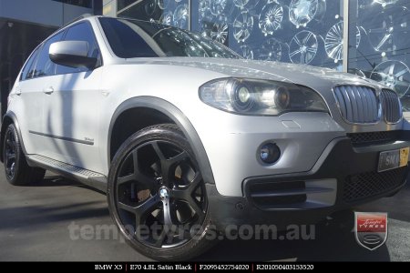 20x9.5 20x10.5 E70 4.8L Black on BMW X5