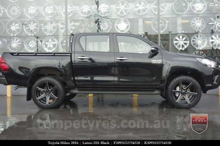 20x9.5 Lenso Z01 Black on TOYOTA HILUX