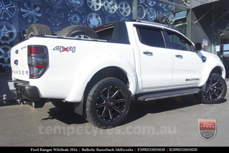 20x9.0 Ballistic Razorback Millworks on FORD RANGER WILDTRAK