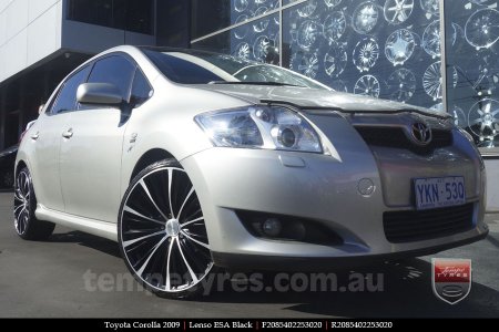 20X8.5 Lenso ESA Black on TOYOTA COROLLA