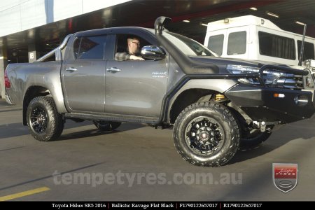 17x9.0 Ballistic Ravage Flat Black on TOYOTA HILUX SR5