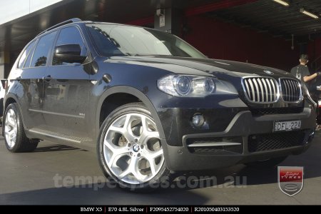 20x9.5 20x10.5 E70 4.8L Silver on BMW X5