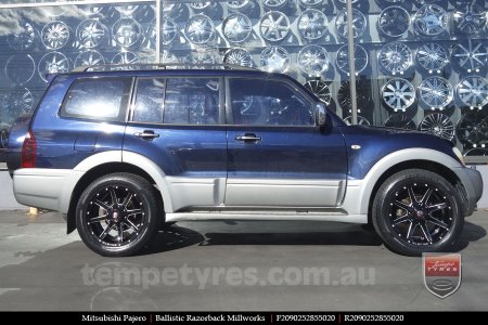 20x9.0 Ballistic Razorback Millworks on MITSUBISHI PAJERO