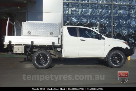 16x8.0 Gecko Steel Black on MAZDA BT50