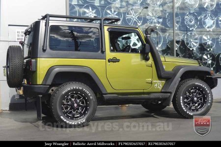 17x9.0 Ballistic Anvil Millworks on JEEP WRANGLER