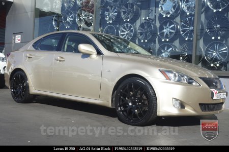 19x8.5 AG-01 Satin Black on LEXUS IS