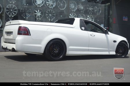 20x8.5 20x9.5 Simmons OM-1 Satin Black on HOLDEN COMMODORE VE