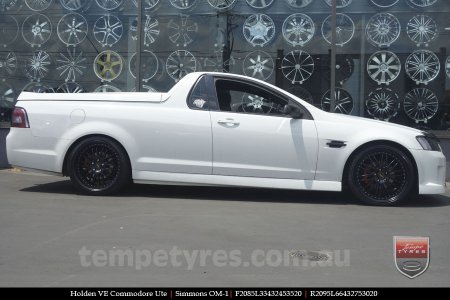 20x8.5 20x9.5 Simmons OM-1 Satin Black on HOLDEN COMMODORE VE