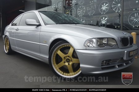 19x8.5 19x9.5 Simmons FR-1 Gold on BMW 3 SERIES