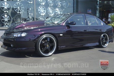 20x8.5 20x9.5 Simmons FR-1 Gloss Black on HOLDEN COMMODORE VE