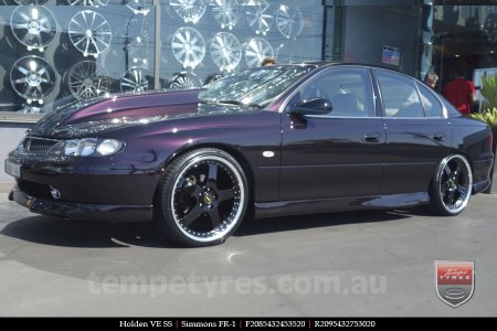 20x8.5 20x9.5 Simmons FR-1 Gloss Black on HOLDEN COMMODORE VE