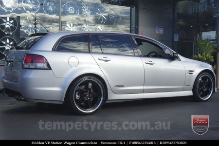 18x8.5 18x9.5 Simmons FR-1 Gloss Black on HOLDEN COMMODORE VE