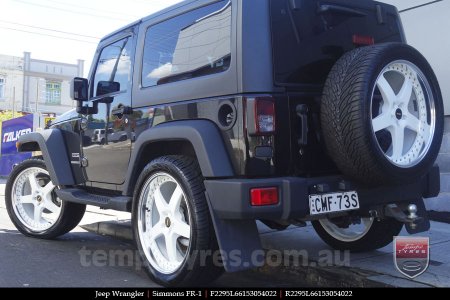 22x8.5 22x9.5 Simmons FR-1 White on JEEP WRANGLER