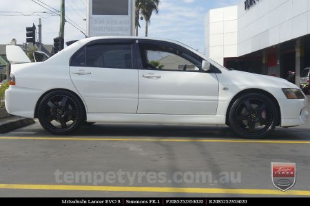 20x8.5 20x9.5 Simmons FR-1 Satin Black on MITSUBISHI LANCER