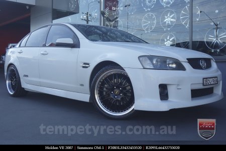 20x8.5 20x9.5 Simmons OM-1 Gloss Black on HOLDEN COMMODORE VE