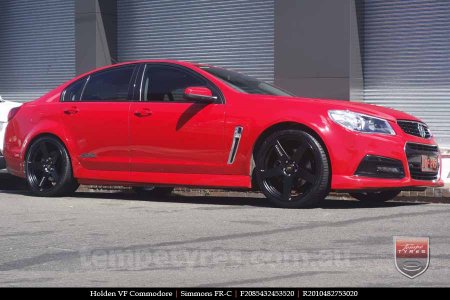 20x8.5 20x10 Simmons FR-C Full Satin Black on HOLDEN COMMODORE VF