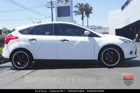 18x8.5 18x9.5 Simmons FR-1 Gloss Black on FORD FOCUS